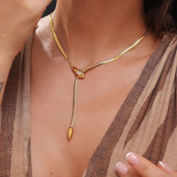 Anthropologie Jewelry - Waterproof! 18K Gold Plated Necklace 

Stainless Steel